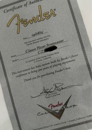 Fender Custom Shop Classic Player Stratocaster