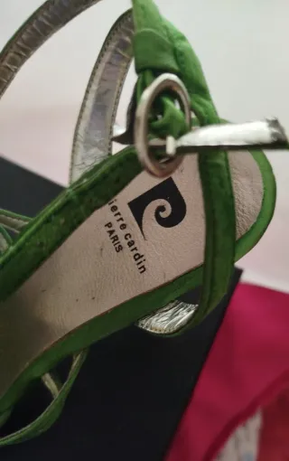 Zapatos Pierre Cardin Verdes Tacón Brillantes
