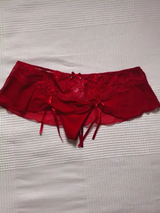 Conjunto lencería rojo encaje