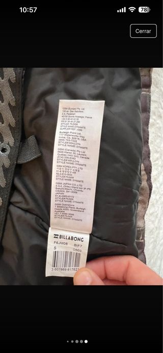 Abrigo Billabong Camuflaje