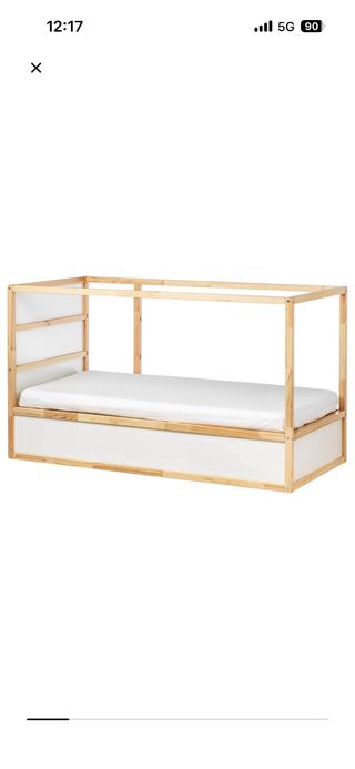 Litera IKEA madera y blanco