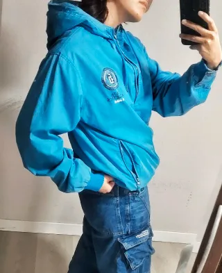 Chaqueta Cortavientos Vintage Azul