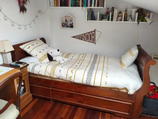 Cama barco 90x190. Madera. Con almacenaje inferior