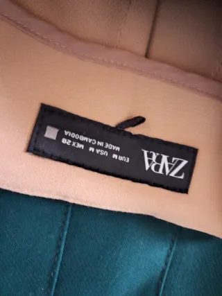 Pantaloni Zara Beige, Nero, Verde