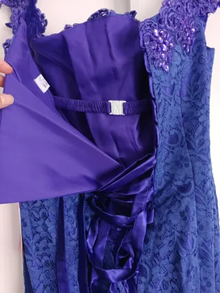 Vestido Morado Largo Encaje