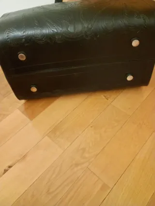 Bolso Uterqüe Piel Negro Grande