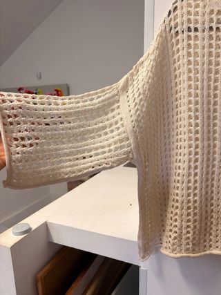 Jersey Crochet Beige Talla Única