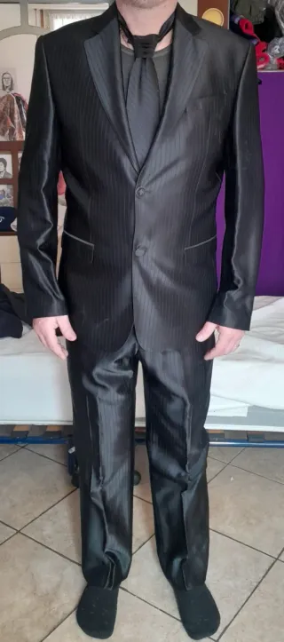 Abito Sposo Angelo Toma Nero lucido