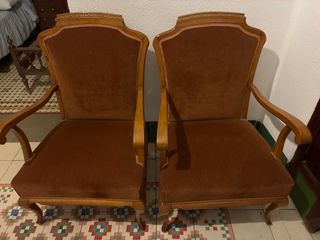 2 Sillones Antiguos Marrones