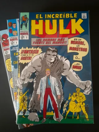 LOTE BIBLIOTECA MARVEL-SPIDERMAN-FANTASTICOS-HULK