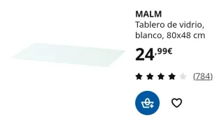 Cómoda Ikea MALM de tres cajones blanca