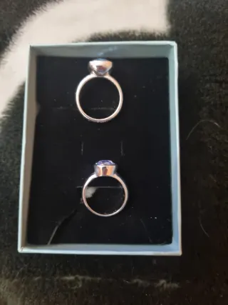 2 Anillos Swarovski Cristales Azules