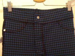 Pantalones pitillo leggins cuadros negro azul Zara