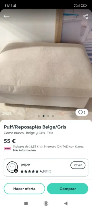 Puff reposapiés Ikea