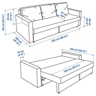 Sofá Cama IKEA FRIHETEN 3 Plazas Gris
