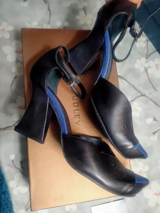 Zapatos de tacón Audley piel negro/azul T.39