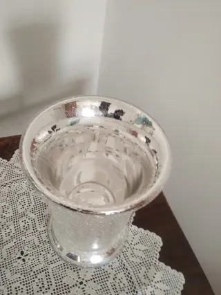 Vaso Dogale Venezia Vetro Cracklé Argento