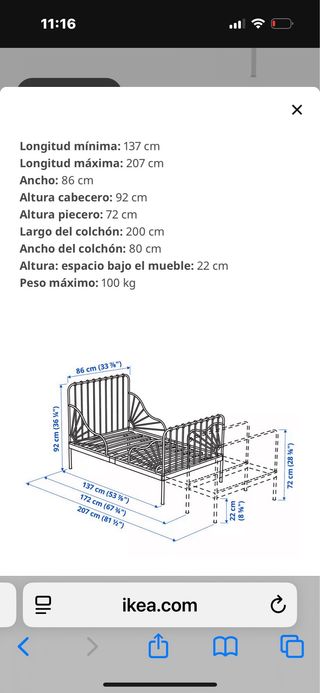 Cama extensible infantil IKEA