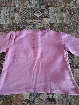 Felpa bambina rosa con fiori