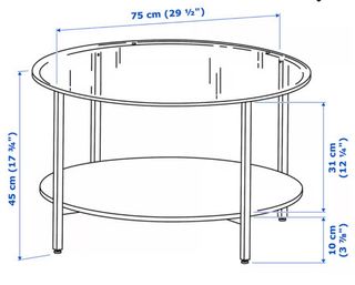 Mesa de centro redonda cristal y metal