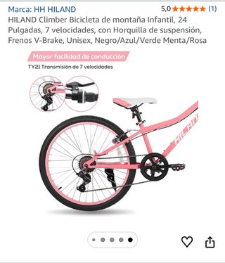 Bicicleta Infantil HH Hiland 24'' Rosa A estrenar