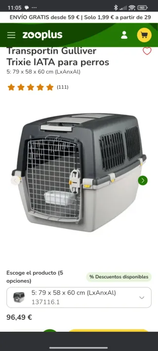 Transportín de perro IATA – Homologado viajes