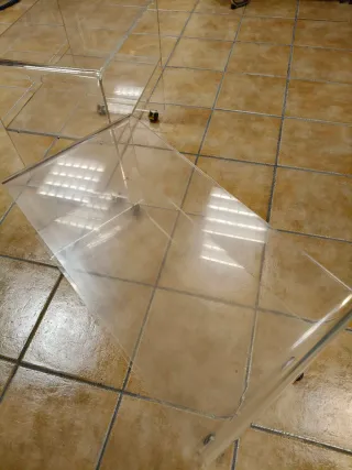 Pareja mesas auxiliares metacrilato