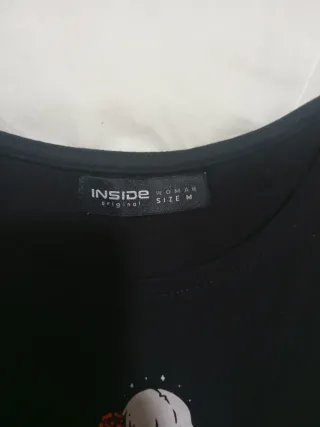 Camiseta Crop INSIDE Calavera y Rosas Talla M