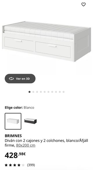 Cama individual extensible 200x80cm