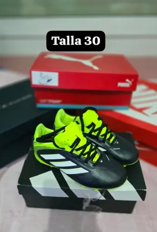 Zapatillas Adidas Talla 30 Negras y Verdes