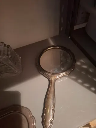 Conjunto tocador cristal y metal