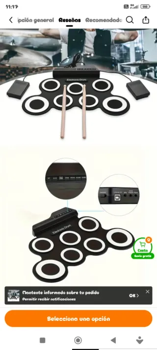 Batería Eléctrica Portátil Drums