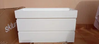 Mueble de lavabo Sklum blanco.