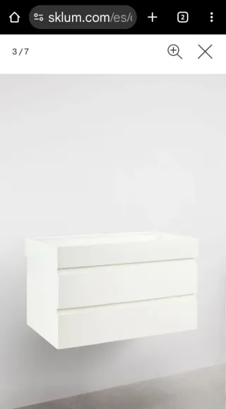 Mueble de lavabo Sklum blanco.