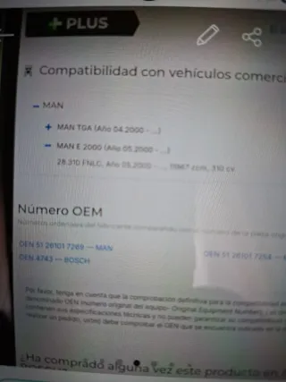 Alternador de camion mann TGA.E2000