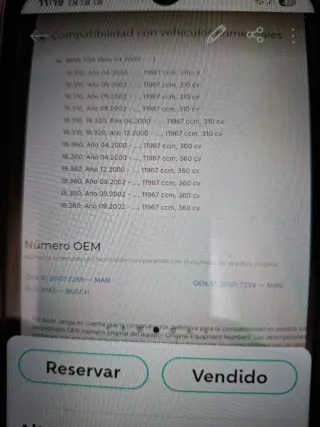 Alternador de camion mann TGA.E2000