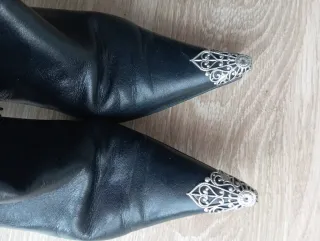 Botines fiesta negros talla 37 Tacón 5 cm