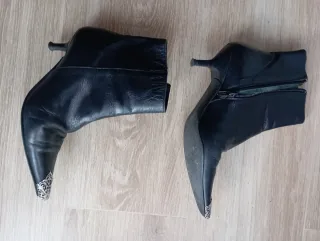 Botines fiesta negros talla 37 Tacón 5 cm