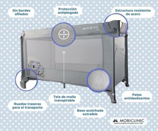 Cuna de viaje Mobiclinic con funda