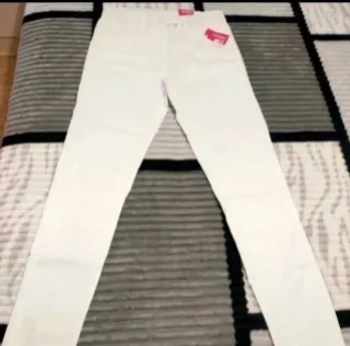 Pantalón skinny blanco mujer