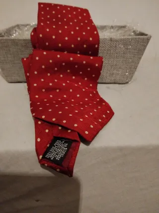 Corbata roja lunares Made in Italy