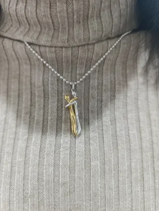 Colgante y cadena de plata de ley