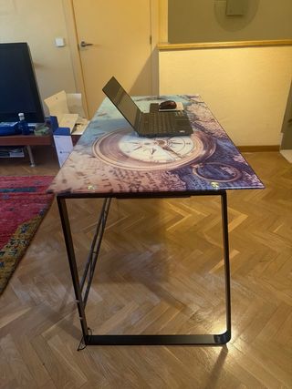 Mesa Escritorio Cristal y Aluminio