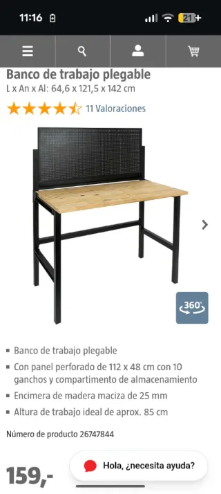 Banco de trabajo plegable Bauhaus