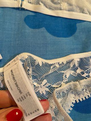 Conjunto lencería encaje blanco 85B