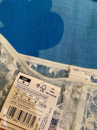 Conjunto lencería encaje blanco 85B