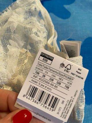 Conjunto lencería encaje blanco 85B