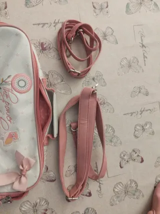 Bandolera Enso rosa y blanca