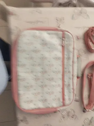 Bandolera Enso rosa y blanca