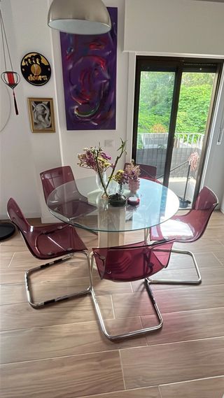 Conjunto Comedor Mesa Redonda y Sillas